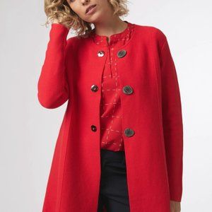 NWT Lu by Lolita Red Coatigan with Buttons (S)